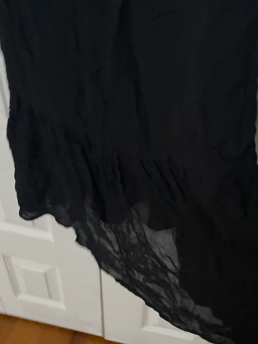 Reformation Black Tie-Shoulder Georgette Frill Hem Maxi Dress 4 - Picture 11 of 15